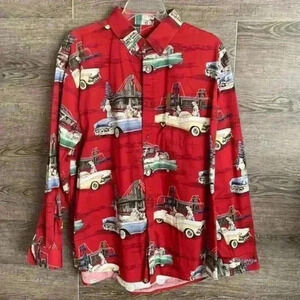 Clearwater‎ Outfitters Christmas print button down EUC